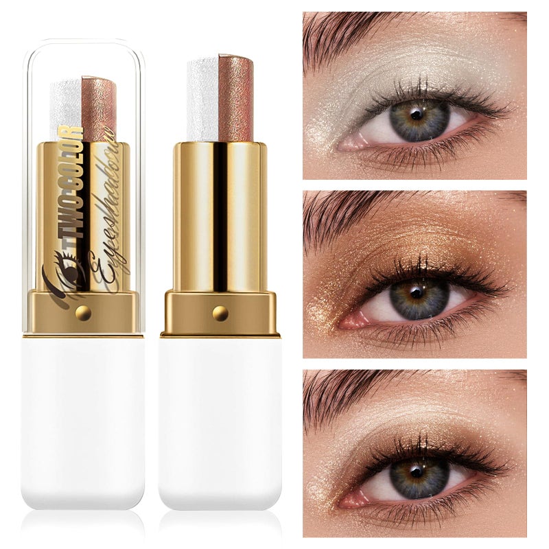 Boobeen Waterproof Eyeshadow Stick, 2-Color Shimmer Eye Makeup, All Day Wear, Silky Smooth & Beginner-Friendly Eye Shadow - Image 3